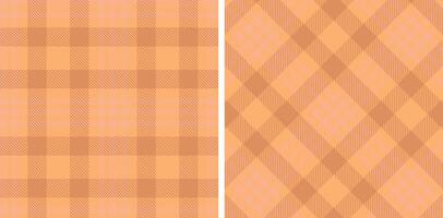Iridescent Apricot Seamless Tartan with Iridescent Pale Salmon accents Fabric Design vector