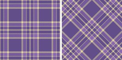 Muted Beige Seamless Tartan with Vivid Twilight accents Fabric Design vector