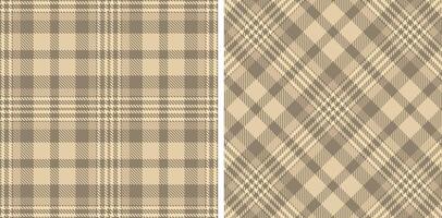 Muted Brownish Grey Seamless Tartan with Bright Light Peach accents Fabric Design vector