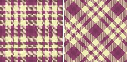 Light Light Plum Seamless Tartan with Warm Egg Shell accents Fabric Design vector
