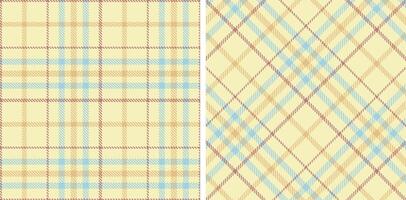 Rich Egg Shell Seamless Tartan with Vivid Brownish Pink accents Fabric Design vector