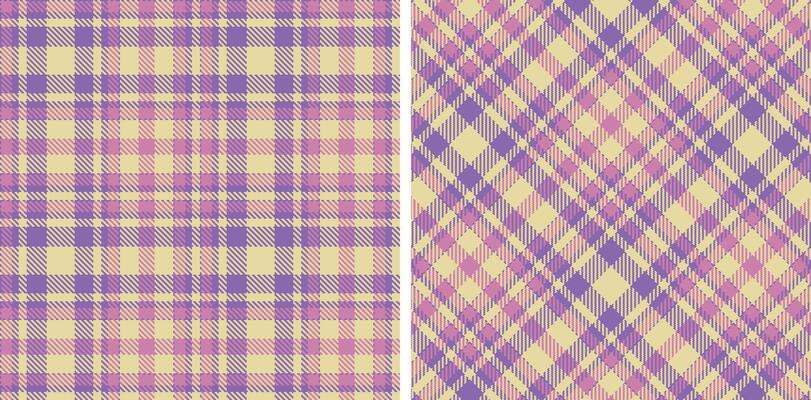 Pastel Neon Deep Lilac Seamless Tartan Fabric Design