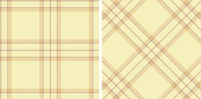 Light Egg Shell and Dusty Brownish Pink Seamless Tartan Fabric Design vector