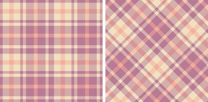 Deep Mauve Seamless Tartan with Light Pale accents Fabric Design vector