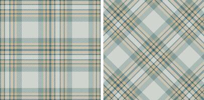 Muted Petrol Seamless Tartan with Pastel Putty accents Fabric Design vector