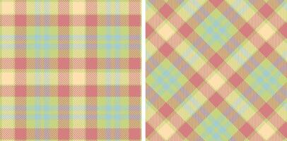 Muted Greenish Beige Seamless Tartan with Dusty Dirty Pink accents Fabric Design vector