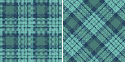 Modern Seamless Madras Plaid in Vivid Dusty Teal tones Textile Design vector