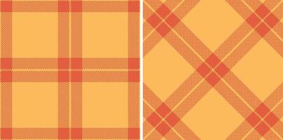 Modern Seamless Madras Plaid in Warm Butterscotch tones Textile Design vector