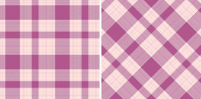 Modern Seamless Madras Plaid in Vivid Pale Mauve tones Textile Design vector