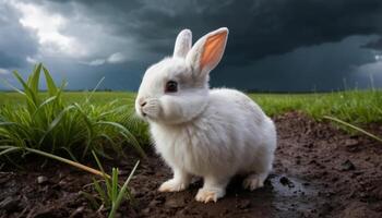 White Rabbit in a Summer Storm photo