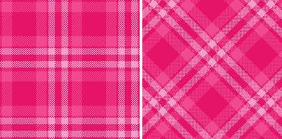 Modern Seamless Madras Plaid in Pale Cerise tones Textile Design vector