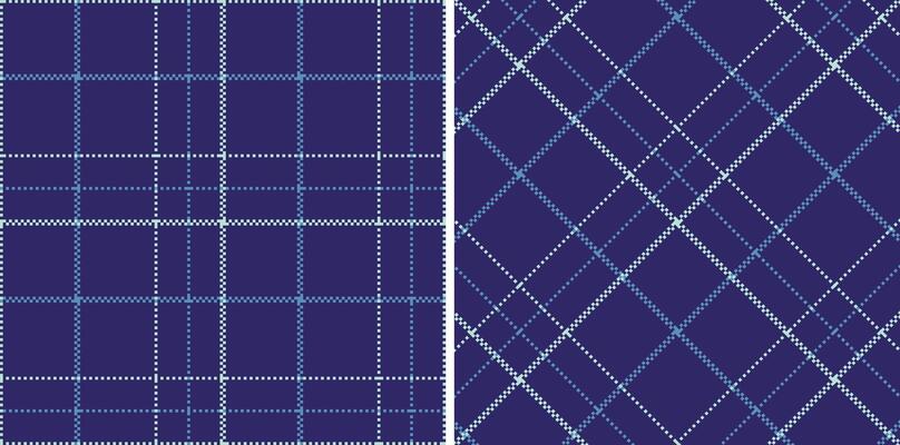 Neon Dark Indigo Seamless Madras Plaid with Bright Duck Egg Blue accents Textile Design