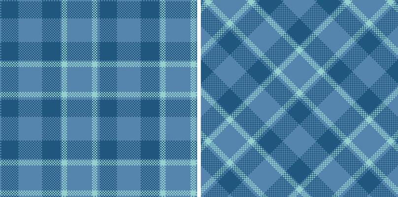 Modern Seamless Madras Plaid in Deep Off Blue tones Textile Design