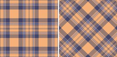 Modern Seamless Madras Plaid in Warm Peach tones Textile Design vector