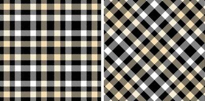 Spring Seamless Tartan featuring Muted Black and Deep Light Peach Fabric Design vector