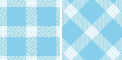 Spring Seamless Tartan featuring Cool Ice Blue and Muted White Fabric Design vector