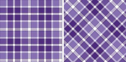 Spring Pale Indigo and Bright Amethyst Seamless Tartan Fabric Design vector