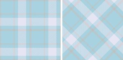 Spring Seamless Tartan featuring Muted Cloudy Blue and Pale Silver Fabric Design vector