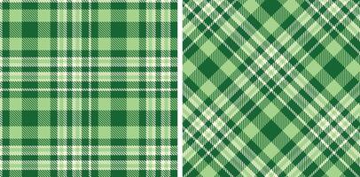 Spring Rich Off White and Muted Deep Green Seamless Tartan Fabric Design vector