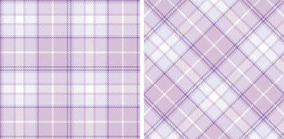 Spring Seamless Tartan featuring Iridescent Light Pink and Rich Amethyst Fabric Design vector