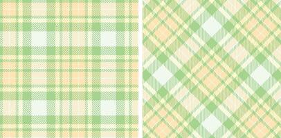 Deep Mint Green Seamless Tartan with Smoky Pale Peach accents Fabric Design vector
