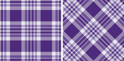 Spring Seamless Tartan featuring Bright Amethyst and Vivid White Fabric Design vector