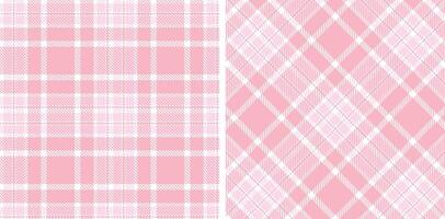 Spring Dusty White and Muted Soft Pink Seamless Tartan Fabric Design vector