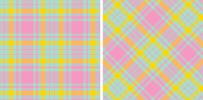 Iridescent Pale Aqua Seamless Tartan with Iridescent Pink accents Fabric Design vector