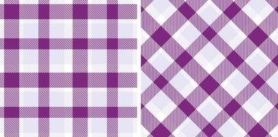 Spring Seamless Tartan featuring Deep White and Dusty Warm Purple Fabric Design vector
