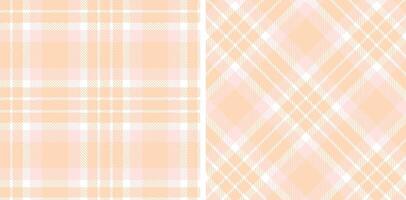 Spring Seamless Tartan featuring Smoky Light Peach and Neon White Fabric Design vector