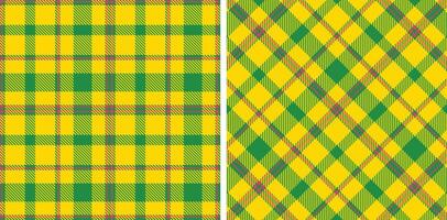 Spring Seamless Tartan featuring Light Emerald Green and Neon Sunflower Yellow Fabric Design vector