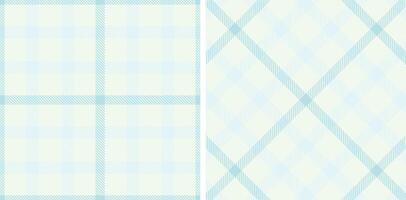 Spring Deep Off White and Soft Ice Blue Seamless Tartan Fabric Design vector