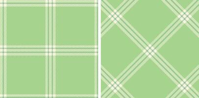 Spring Seamless Tartan featuring Deep Off White and Light Greyish Green Fabric Design vector