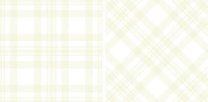 Spring Warm Off White and Dark White Seamless Tartan Fabric Design vector