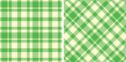 Metallic Pale and Muted Green Seamless Tartan Fabric Design vector