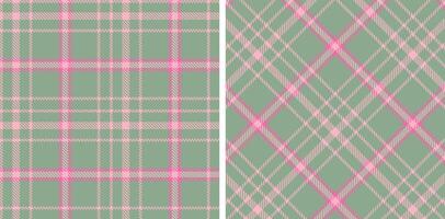 Spring Seamless Tartan featuring Muted Soft Pink and Deep Greenish Grey Fabric Design vector