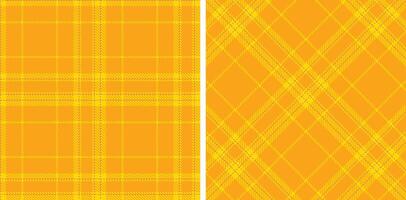 Spring Seamless Tartan featuring Iridescent Sunflower Yellow and Cool Yellowish Orange Fabric Design vector