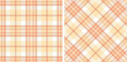 Muted Peach and Muted Light Peach Seamless Tartan Fabric Design vector