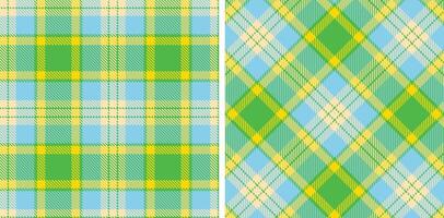 Spring Seamless Tartan featuring Bright Green and Metallic Pale Peach Fabric Design vector