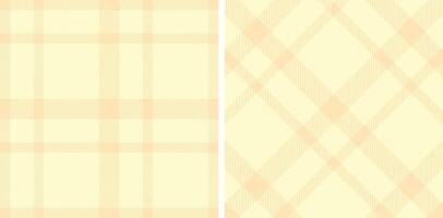 Spring Seamless Tartan featuring Rich Pale Peach and Metallic Pale Fabric Design vector