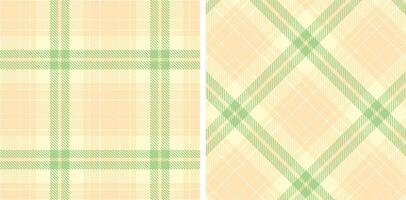 Spring Vivid Pale Peach and Deep Pale Seamless Tartan Fabric Design vector