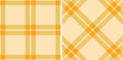 Spring Cool Pale Peach and Dark Yellowish Orange Seamless Madras Plaid Textile Design vector
