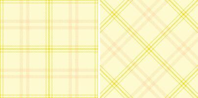 Spring Warm Pale and Iridescent Sunflower Yellow Seamless Madras Plaid Textile Design vector