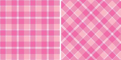 Spring Light Light Pink and Bright Bubblegum Seamless Madras Plaid Textile Design vector