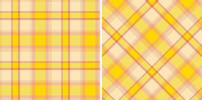 Spring Muted Pale Peach and Muted Peach Seamless Madras Plaid Textile Design vector