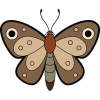 Flat Butterfly Design with Simple Solid Color Scheme vector