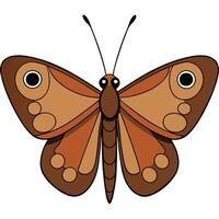 Simple Butterfly Icon in Flat Design with Solid Colors vector