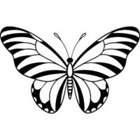 Flat Butterfly Design with Solid Colors on White Background vector