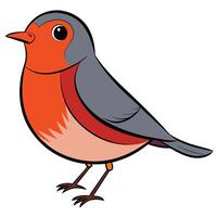 Retro Bird Design with Simple Solid Colors vector