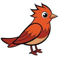 Bird in Flat Design with Solid Color Scheme vector